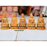 Tượng Phật gỗ bách xanh mini kt 15x9