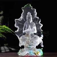 TƯỢNG PHẬT LƯU LY - QUAN ÂM HÀO QUANG LÁ SEN