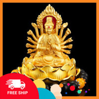 Tượng Phật Quan Âm Bồ Tát Nghìn Tay để xe hơi bằng kim loại tổng hợp Dát Vàng thời thượng - phật tượng để xe hơi Avantes