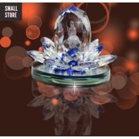 Tượng phật Quan Âm Đài Sen Pha lê để TAPLO xe hơi ( tặng kèm tinh dầu nước hoa )