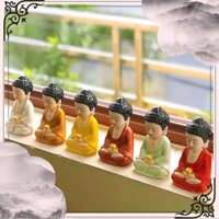 Tượng phật Thích Ca gốm sứ nhiều màu phong thủy