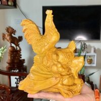 Tượng Phong Thuỷ Gia Đình Gà gỗ PơMu mùi hương thơm ngát, cao 21cm rộng 18cm sâu 9cm với ý nghĩa cho gia chủ cầu quý tử.