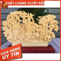 TƯỢNG PHÚC LỘC THỌ - Gỗ Hoàng dương