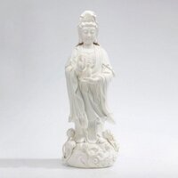 Tượng Quan Âm Bồ Tát bằng sứ trắng kích thước 40,6 x 40,8 x 50,8cm | Quà Tặng Phong Thủy Tượng Quan Âm