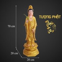 Tượng Quan Âm Bồ Tát cao 70cm – Đứng – Màu Vàng (Mẫu Đài Loan) 024VD-QTA  - Tuong Quan Am Bo Tat