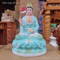 Tượng Quan Âm đá xanh  16in cao 41cm loại 1 rất đẹp