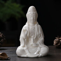 Tượng Quan Âm để taplo ô tô , bàn làm việc , trưng bày - Tượng Quan Âm Bồ Tát bằng sứ
