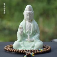 Tượng Quan Âm để taplo ô tô , bàn làm việc , trưng bày - Tượng Quan Âm Bồ Tát bằng sứ