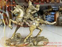 Tượng Quan Công Cầm Đao Cưỡi Ngựa-Quan Văn Trường Cầm Đao Cưỡi Ngựa Bằng Đồng