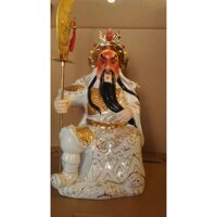 Tượng Quan Công Đao Sứ Trắng 14 inch
