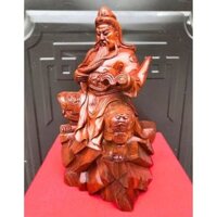 Tượng Quan Công Đọc Sách Gỗ Hương 40x20x16cm