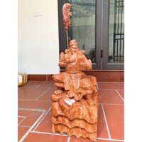 Tượng Quan Công Đọc Sách Gỗ Hương 30x15x12cm