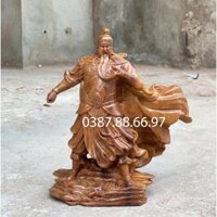 Tượng Quan Công Gỗ Bách Xanh Cao 15cm