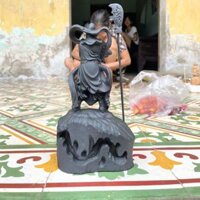Tượng Quan Công Gỗ Mun Sừng 25x13x8cm