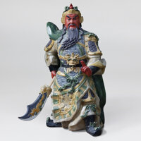 Tượng Quan Công gốm sứ Bát Tràng men rạn cổ - Cao 90cm