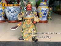 Tượng Quan Công gốm sứ cao 45 cm