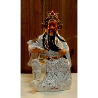 Tượng Quan Công Tay Cầm Sách Sứ Trắng 12 inch