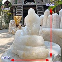 Tượng Rắn đá thạch anh ngậm ngọc 17.4kg - Biểu tượng của quyền uy và may mắn R01