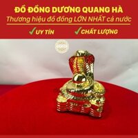 Tượng Rắn Ngậm Ngọc Mạ Vàng Đồ Đồng Mỹ Nghệ Trong Bộ 12 Con Giáp Chất Liệu Đồng Vàng Kích Thước 9*8cm