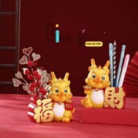 Tượng Rồng May Mắn Năm GIÁP THÌN - Tượng Rồng Mini Cắm Bút Để Bàn Làm Việc Ô Tô Kệ Sách Tiểu Cảnh - Tượng Con Rồng 2024