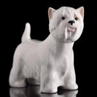 Tượng sứ “Chú chó trắng”