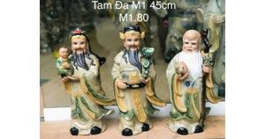 Tượng sứ Phúc Lộc Thọ men rạn cao 45cm