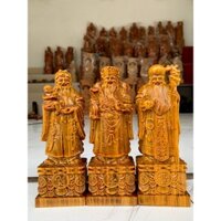 Tượng Tam Đa Phúc Lộc Thọ, Gỗ Huyết Long Trang Trí Nhà Cửa, KT: cao20_30_40_50