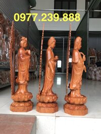 tượng tam thánh gỗ hương 30cm