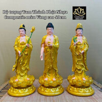 TƯỢNG TAM THÁNH PHẬT VÀNG 40CM - MINH ĐỨC