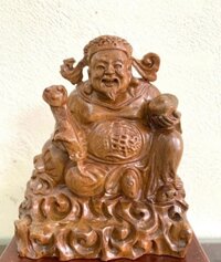 Tượng thần tài bằng gỗ bách xanh thơm nức kt cao 1586cm