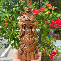 Tượng thần tài bằng gỗ thơm cao 20cm (tặng 1 vòng bách)