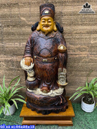 Tượng Thần Tài Gỗ Xá Xị Cao 56 Ngang 25 Sâu 13 (cm)