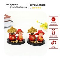 Tượng thần Tài kèm hũ vàng để bàn làm việc, mang tài lộc, phong thuỷ