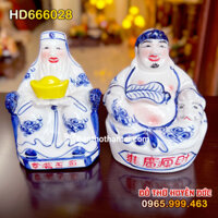 Tượng Thần Tài Thổ Địa Bằng Sứ Xanh HD666028
