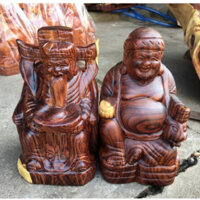 Tượng Thần Tài thổ địa gỗ cẩm cao 20cmx10cmx11cm