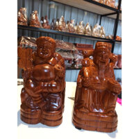 Tượng Thần Tài,Thổ Địa gỗ Hương cao cấp-Tặng vòng tay gỗ huyết long