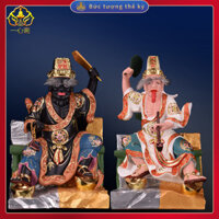 Tượng thần Thất gia Bát gia 16 tấc âm phủ âm thần Hắc Vô Thường Bạch Vô Thường đại nhị gia bá phật tượng Tượng Đạo giáo