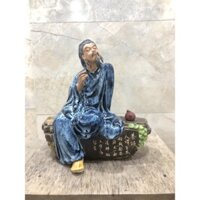 Tượng Thần trà Lục Vũ cỡ trung gốm sứ phật sơn cao cấp- Tượng bàn trà- trang trí decor tiểu cảnh bonsai phối lũa