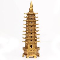 Tượng tháp Văn Xương trung cao 25cm bằng đồng thau Hồng Thắng ( phong thuỷ phát huy học vấn)