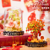 Tương thích Lego Khối Xây Dựng Cây Cam Đồ Trang Trí Lắp Ráp Bó Hoa Giáo Dục Hạt Đồ Chơi Bạn Trai Bạn Trai Bu