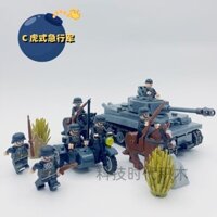 Tương thích Lego Khối Xây Dựng Đức Leopard Tank Tiger Track Thế Chiến II Quân Sự Series Bé Trai Lắp Ráp Đồ Chơi 2.18