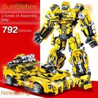 Tương thích Lego Khối xây dựng Transformers Bumblebee Xe Robot Đồ chơi lắp ráp giáo dục