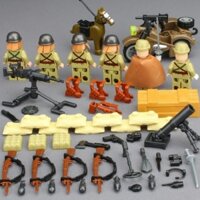 Tương thích Lego Thế chiến II Quân đội Tám chiều Minifigure Track Type Tank Lắp ráp Khối xây dựng Giáo dục Bé trai Đồ chơi Mô hình 2.24