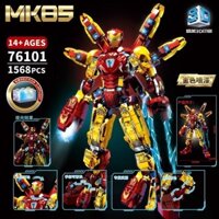 🔥Tương thích với bộ đồ chơi lắp ráp Lego Iron Man toàn bộ bộ áo giáp MK85 chống Hulk cho bé trai🔥