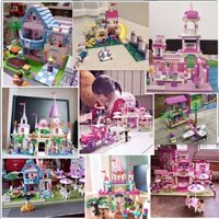 Tương thích với các khối Lego cho bé gái Đồ chơi lắp ráp Lâu đài Công chúa Frozen Câu đố trẻ em Lego City