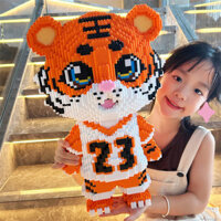 Tương thích với các khối xây dựng Lego Đồ chơi lắp ráp hổ khổng lồ NBA Star Basketball Tiger 3D Giáo dục trẻ em Ba chiều Puzz