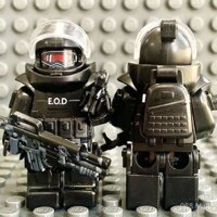 Tương thích với các khối xây dựng Lego Các nhân vật nhỏ Lực lượng đặc biệt Quân đội Black Panther SWAT Chariot Giáo dục nặng