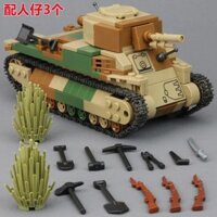 Tương thích với các khối xây dựng Lego Chiến tranh thế giới II Nhân vật nhỏ quân đội Đức Quân y Xe bọc thép Búp bê xe tải Lắp ráp Đồ chơi trẻ em 2.18