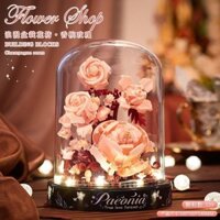 Tương thích với các khối xây dựng hoa mẫu đơn LEGO để lắp ráp đồ trang trí trên máy tính để bàn