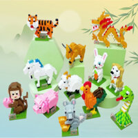 ☆★Tương thích với các khối Lego, các hạt nhỏ, các cô gái, động vật sáng tạo, 12 cung hoàng đạo, giải nén, lắp ráp, gian hàng/3.14